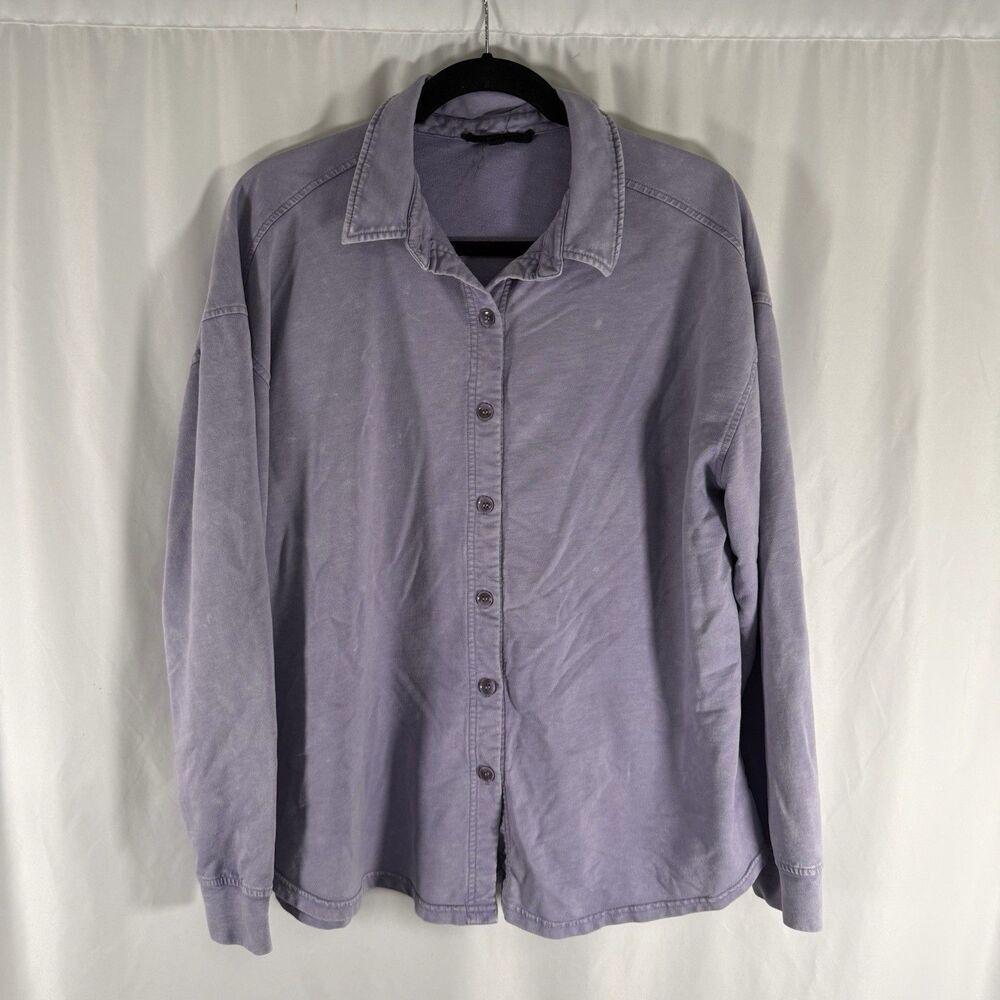 Jane Delancey Blouse Women's XL Puprle Long Sleeve Collared Button Up
